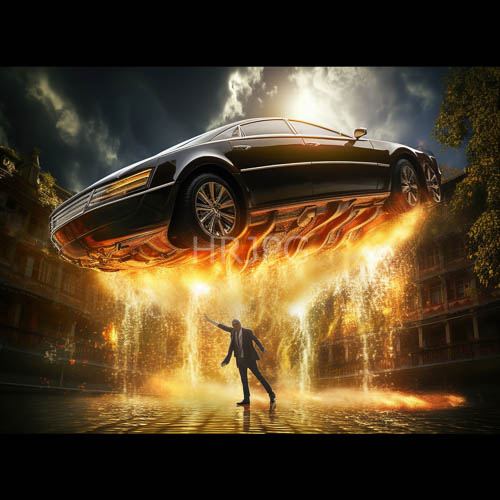 embers danced across raindrenched asphalt in suspended luxury vehicle