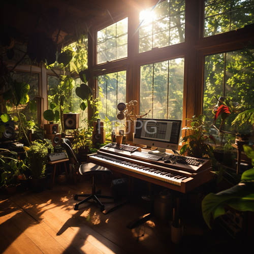sanctuary for sonic creativity integrates technology and natures verdant vitality