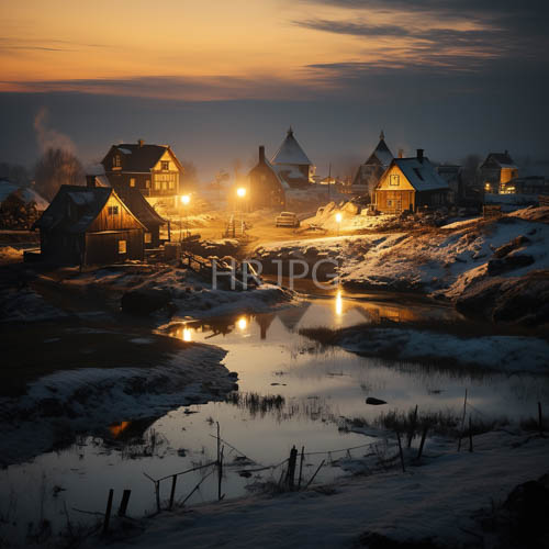 rugged landscapes surrender to encroaching chill and icy hearthlit solitude
