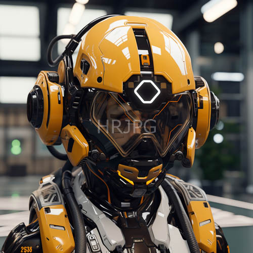 High Resolution: Lone Traveler in Advanced Aerospace Armor Amidst Industrial Sanctuary download. | HRJPG.com