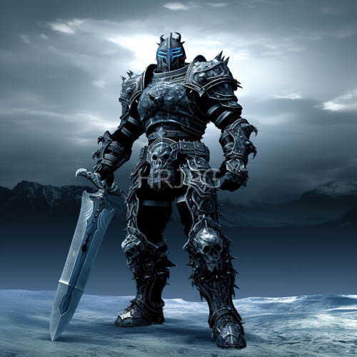 frosted sentinel stands vigilant amidst jagged tundra landscape under pale diffused skies