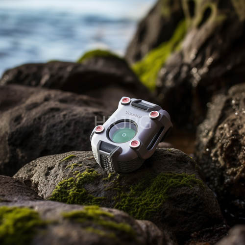 High Resolution: Underwater Smartwatch in Coastal Decay with MossSlicked Boulders and EmeraldHued Vegetation download. | HRJPG.com