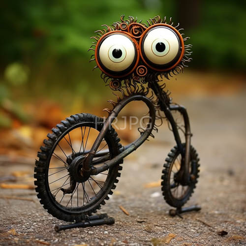 pneumatic steampunk creature emerges from industrial shadows with luminous eyes