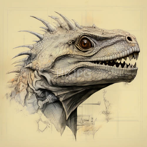 ancient dragon emerges from weathered parchment with realistic textured scales and earthy tones