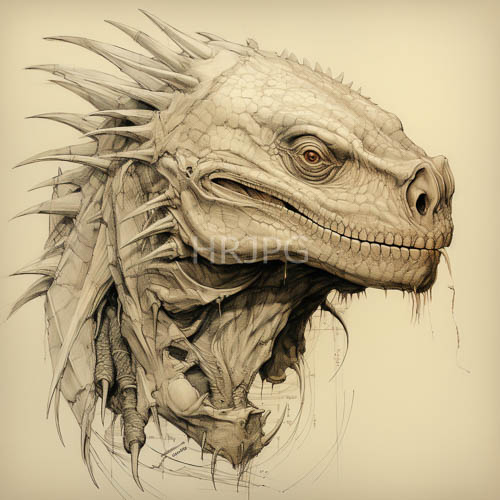 High Resolution: Precision Crafted Beige Parchment Dragon with Tactile Scale Texture and Calculated Depth download. | HRJPG.com