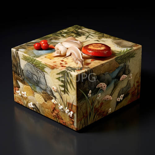 stitched craftsmanship of miniature forest landscape on ceramic vessel