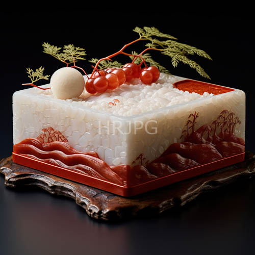High Resolution: Culinary Centerpiece with Opulent Ruby Red Infusions and Emerald Greens download. | HRJPG.com