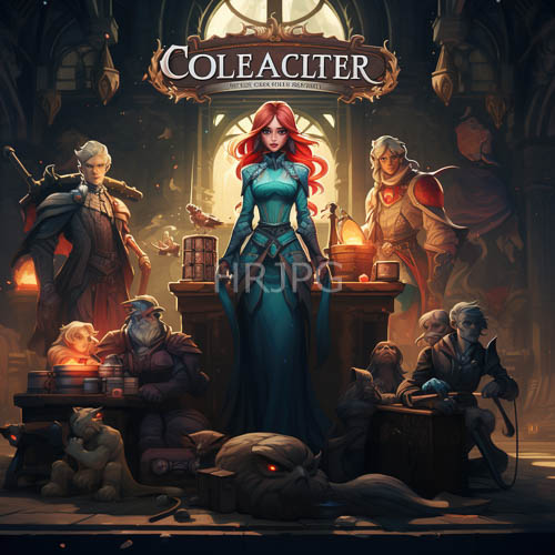 auburnhaired women draped in ornate cerulean gowns center artistry amidst dimly lit chamber with intricate textures and flickering lanterns