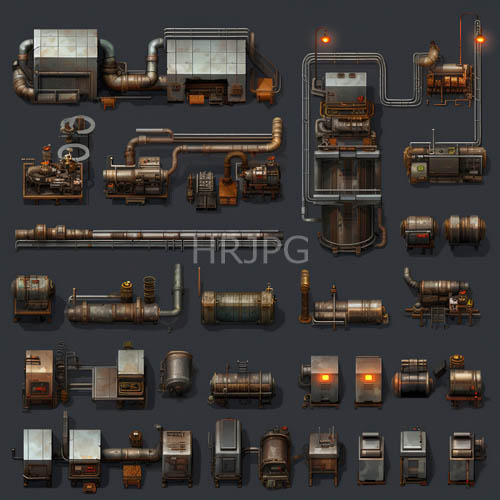 High Resolution: Kinetic Components Emerge from Shadows against Charcoal Backdrop download. | HRJPG.com