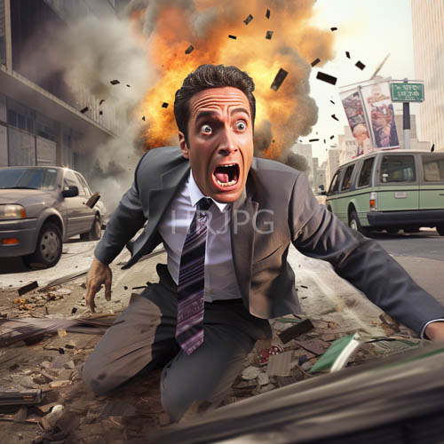 contemporary calamity unfolds amidst ruined city streets and smoldering inferno