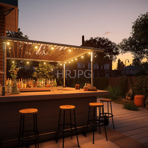 sanctuary of contrasting textures and fading light in secluded outdoor lounge setting