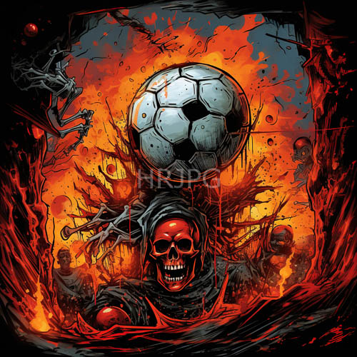 skeletal figure commands attention in chaotic crimson spectacle amidst billowing smoke