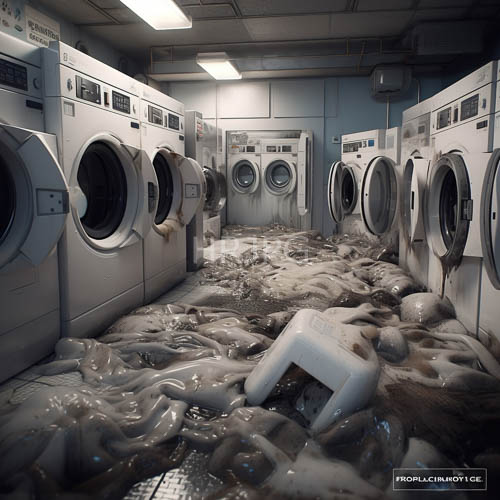 mass produced sanitation facility overwhelmed by toxic sludge and mechanical decay