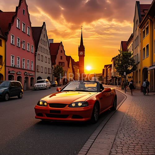 High Resolution: GildedTouch Hour Descends upon Quaint European Enclave with Luminous Glow download. | HRJPG.com
