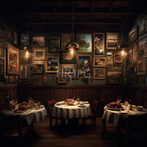 sanctuary of aged timber with burnt ochre and sienna hued artworks