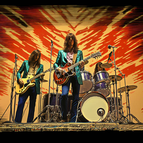 kinetically lit emerald green blazers and pink shirts rock duo art