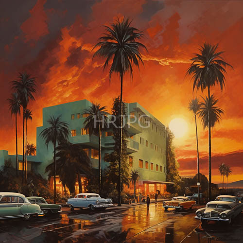 skyline defined landscape transformed by ethereal glow of twilight orange and crimson skies