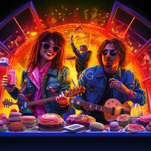neon hues collide with highenergy performance on electric stage under ambient glow