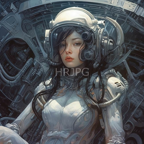 rugged metal contrast pale skin and raven locks in flickering light