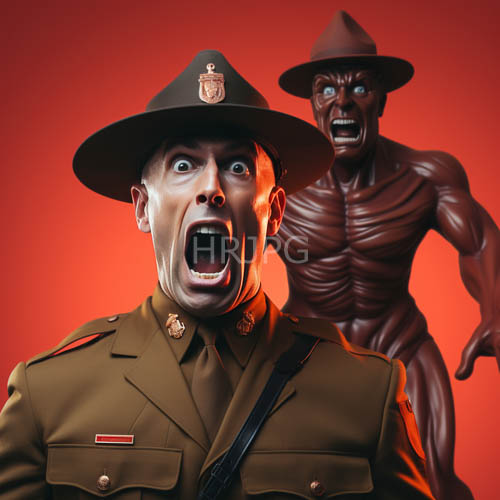 artistry meets crimson backdrop in officers moment of profound shock and surprise