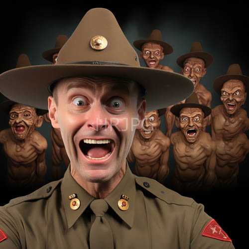 High Resolution: Innocence Meets Nightmare Amidst Troop of Twisted Scout Figures download. | HRJPG.com