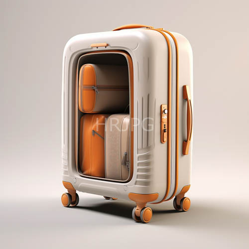 avantgarde luggage system with modular efficiency and highvisibility orange accents in pristine white and rugged durability