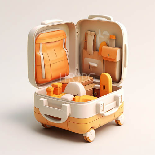modern aesthetics define meticulously organized suitcase for departure