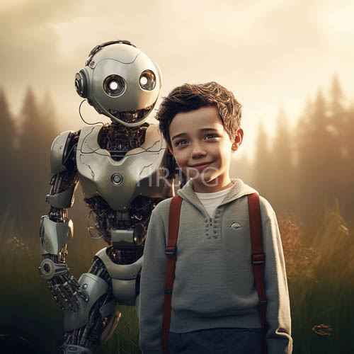 childhood wonder meets synthetic design in amberhued light of morning