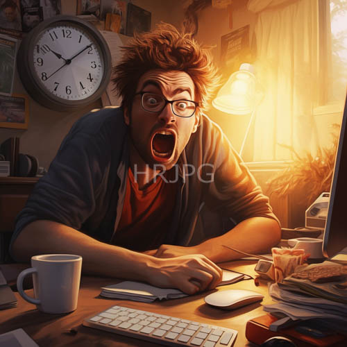 lateafternoon rays spill through chaotic workspace amidst messy brown hair