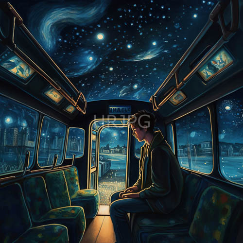 High Resolution: Communal Space Transforms into Celestial Voyage through Expansive Transit Panes download. | HRJPG.com