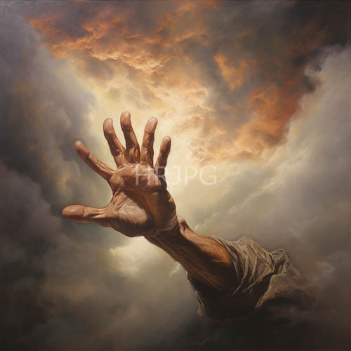 human form meets celestial expanse through lifelike skin texture and oil paint mastery