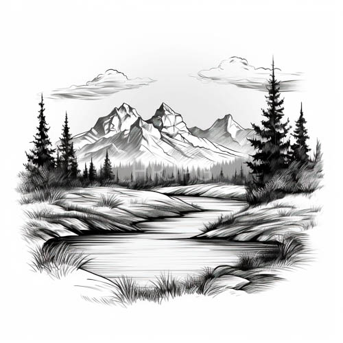snowcovered peaks rise sharply against pristine expanse of frozen sky