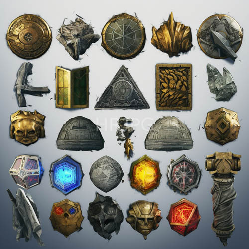 fantasy relics exhibit exquisite craftsmanship with lustrous metallic and leaflike structures