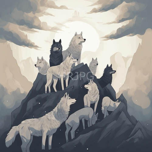 monochromatic wolves conquer frosty weathered landscape with silent authority