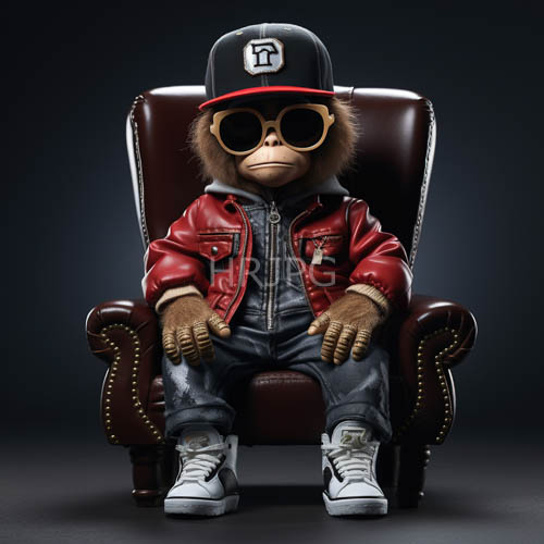 humanoid primate meets highend streetwear in chestnuthued fur ensemble