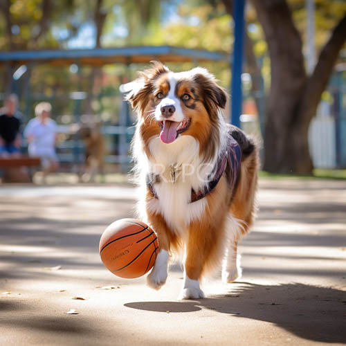 High Resolution: Australian Shepherd TriColor Coat Intersects with SunDrenched Park Backdrop Textures download. | HRJPG.com