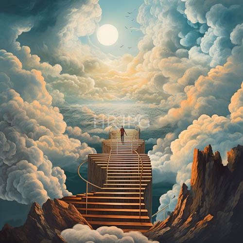 mountain ranges unite celestial canvases with elevated formations and voluminous clouds