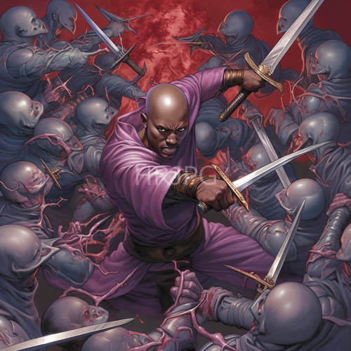 steel and spirit clash in crimson horizons ferocious frenzy of combat and turmoil