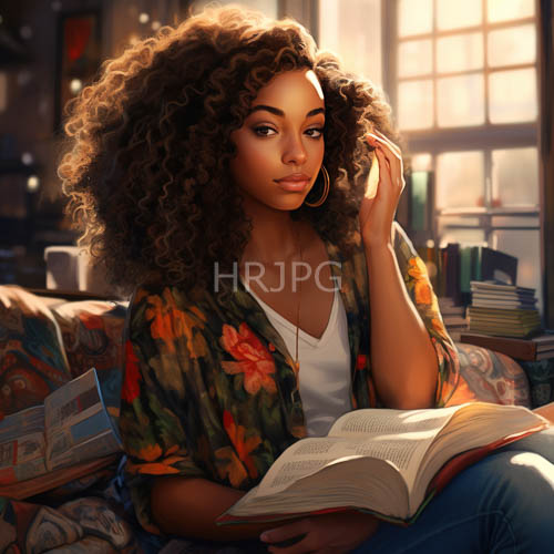 morning sunlight cascades across room illuminating moment of literary escape and focus