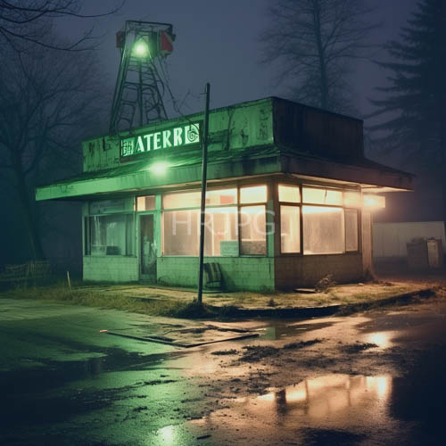 forgotten gas station weathers midnight storms of artificial light