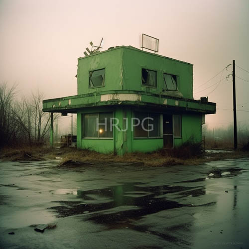old fashioned toned facade layers weathered paint and skeletal remains of ambition exposed under overcast skies