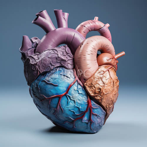 human hearts synthesize biological form and artistry in sophisticated chromatic palettes