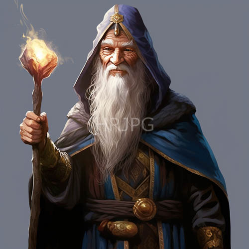 High Resolution: Serenely Lit Spellcaster Amidst Snowy Muted Gray Backdrop in Deep Blue Hooded Cloak download. | HRJPG.com