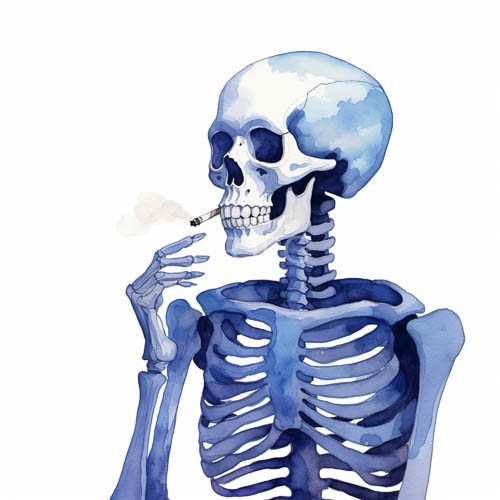 High Resolution: Character-Driven Skeleton Captured in Unpredictable Cerulean and Slate Hues download. | HRJPG.com