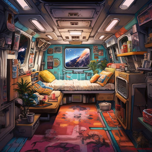 cosmic canvas sanctuary combines turquoise walls with plush bed and patterned pillows in spacebound quarters
