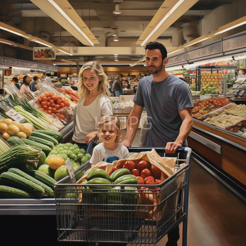 fresh produce aisle navigation amidst crisp daylight and lush market bounty