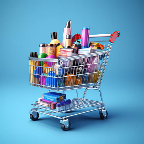 focal points of pristine beauty essentials amidst wire frames and studio lighting