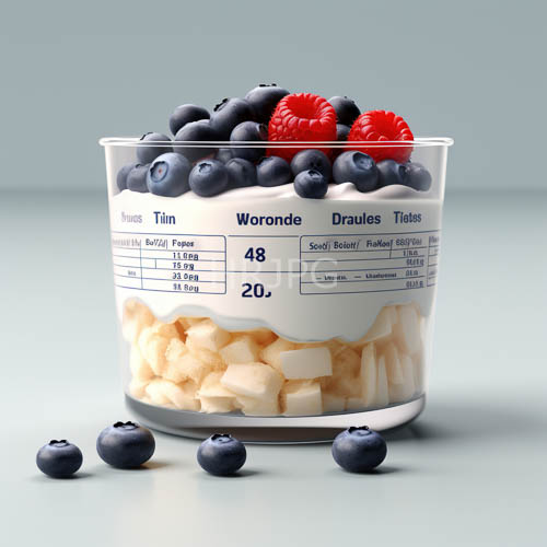 ivory cheese cubes with deepindigo blueberries and solitary red raspberry on luminous surface