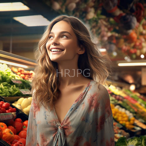 marketplace illumination filters through wavy chestnuttoned locks amidst lush botanical diversity