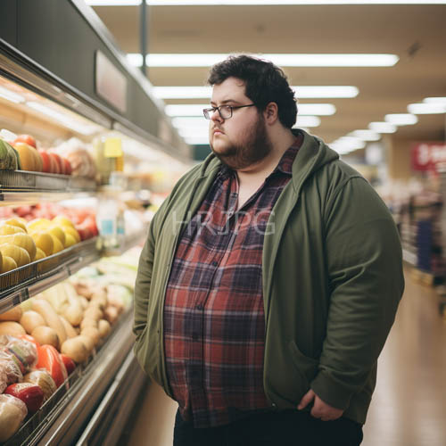 grocery store lighting highlights sharp clarity amidst commercial coolers